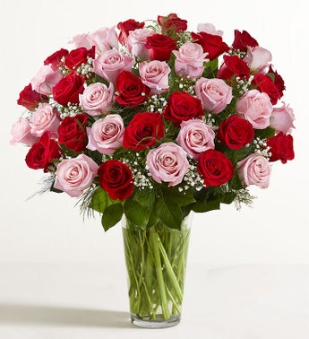 Ultimate Elegance Long Stem Pink  Red Roses