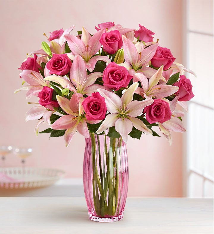 Magnificent Pink Rose & Lily Bouquet