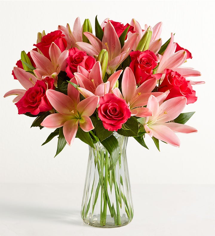 Magnificent Pink Rose & Lily Bouquet