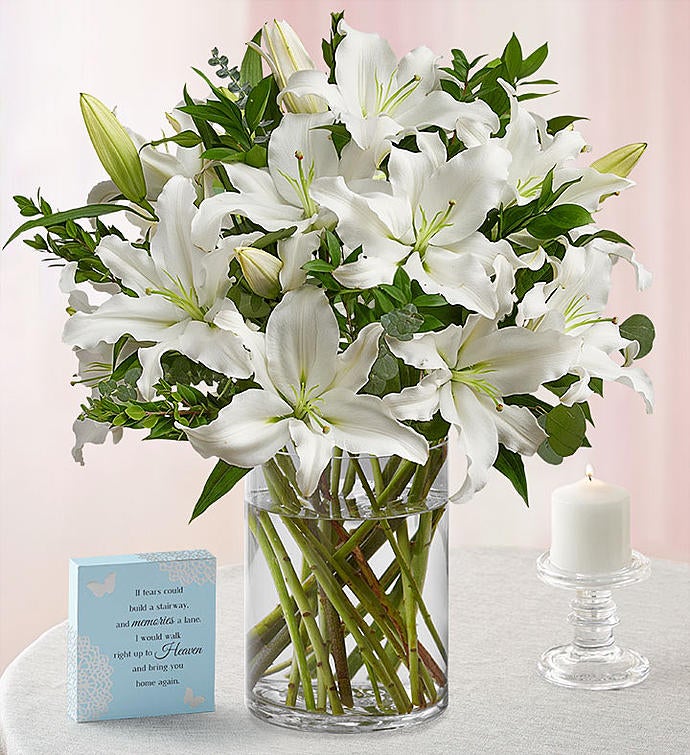 Grand White Lily Bouquet for Sympathy