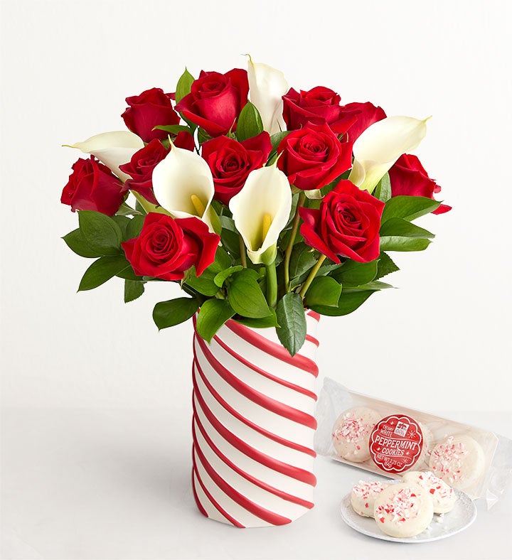 Peppermint Twist Rose and Calla Lily Bouquet™