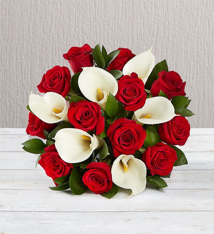 Holiday Red Rose & Calla Lily Bouquet
