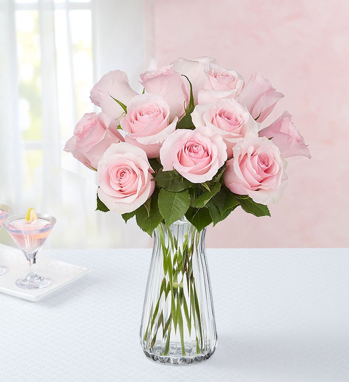 Pink Petal Roses + Free Vase