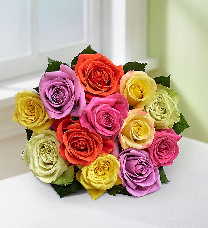 One Dozen Assorted Roses