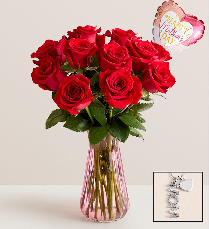 One Dozen Red Roses for Mother's Day