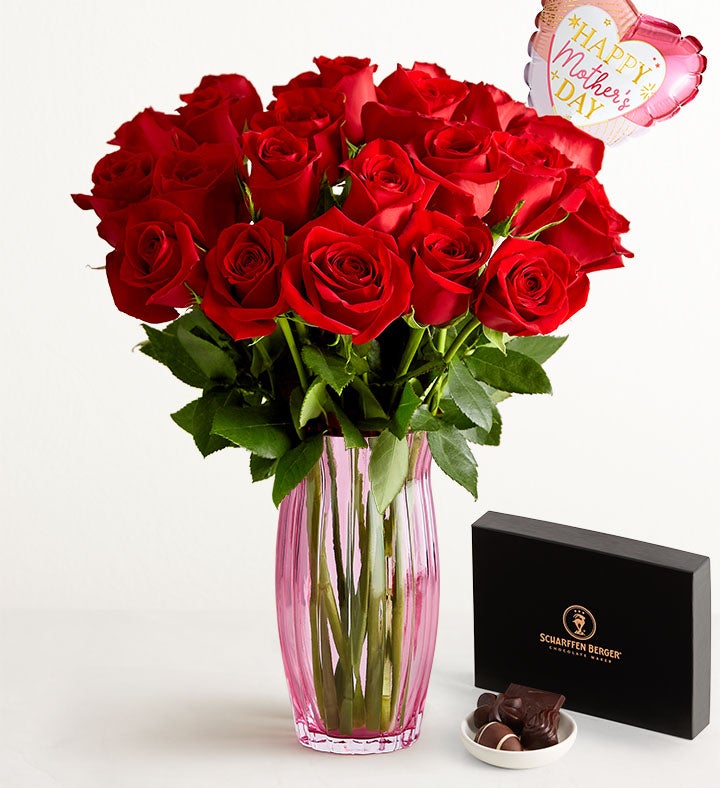 Red Roses with Chocolate