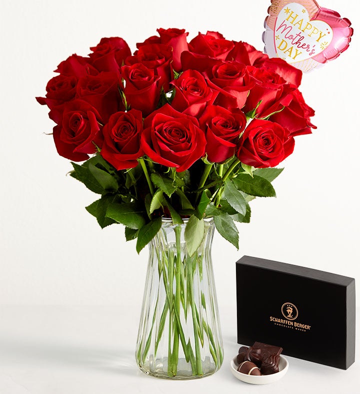 Red Roses with Chocolate