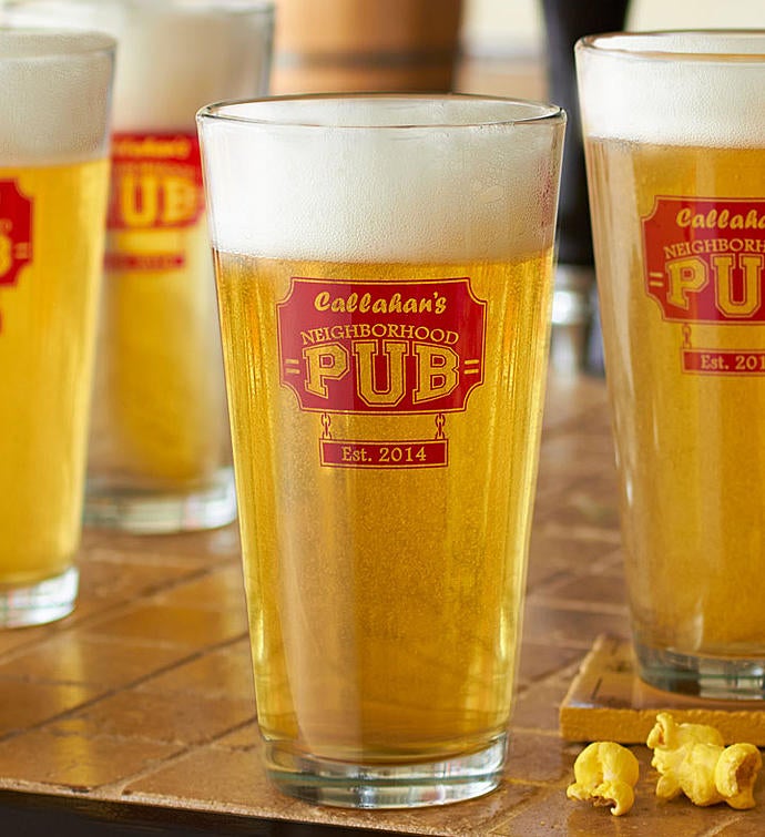 Personalized Pint Glass- Set of 4