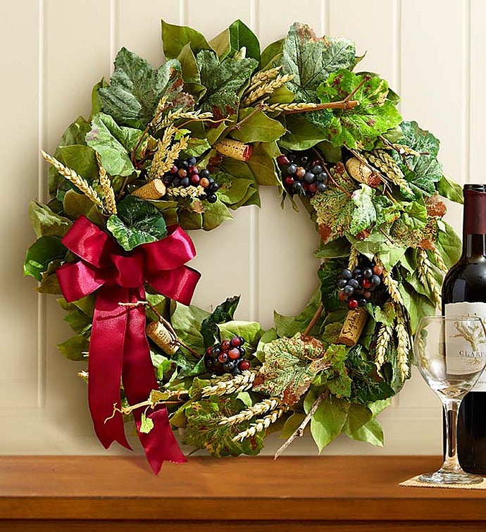 Preserved Vineyard Wine Cork Wreath   18"