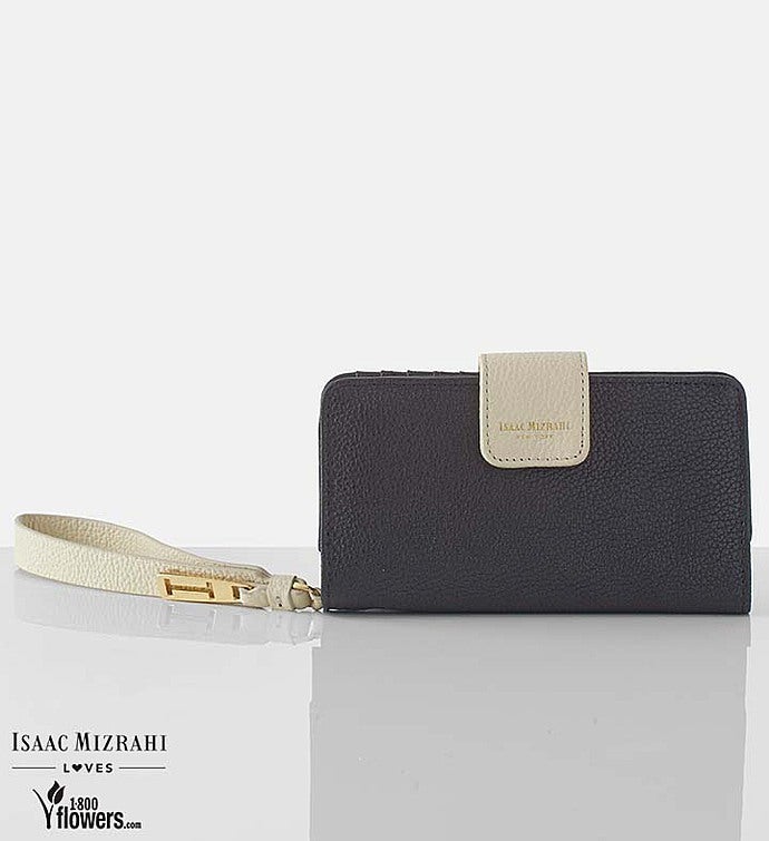 Isaac Mizrahi Leather Wallet  Black/Gold or Pink