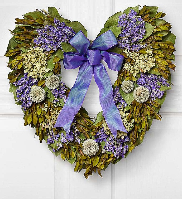 Preserved Hydrangea Heart Wreath   16"