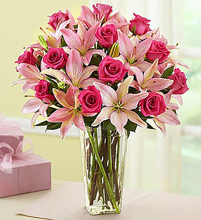 Pink Rose and Lily Magnificence