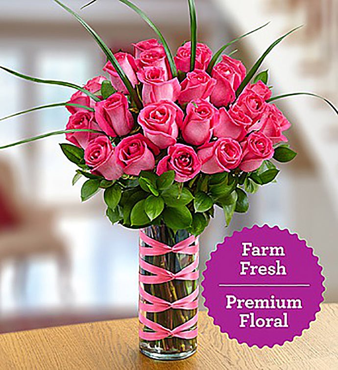 Two Dozen Premium Long-Stem Pink Roses