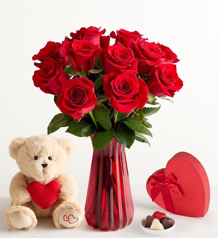 One Dozen Romantic Red Roses
