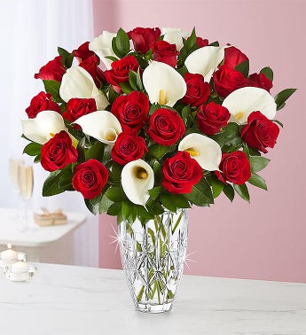 Luxurious Red Rose  Calla Lily Bouquet