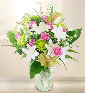 Premium Pink  White Flowers Bouquet
