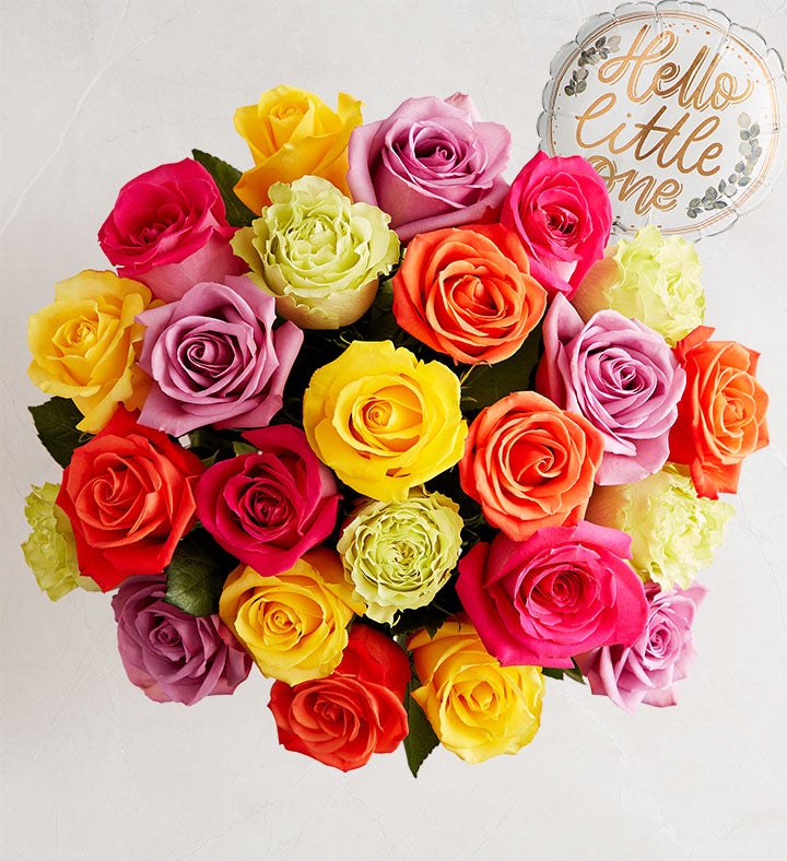 New Baby Celebration Assorted Roses