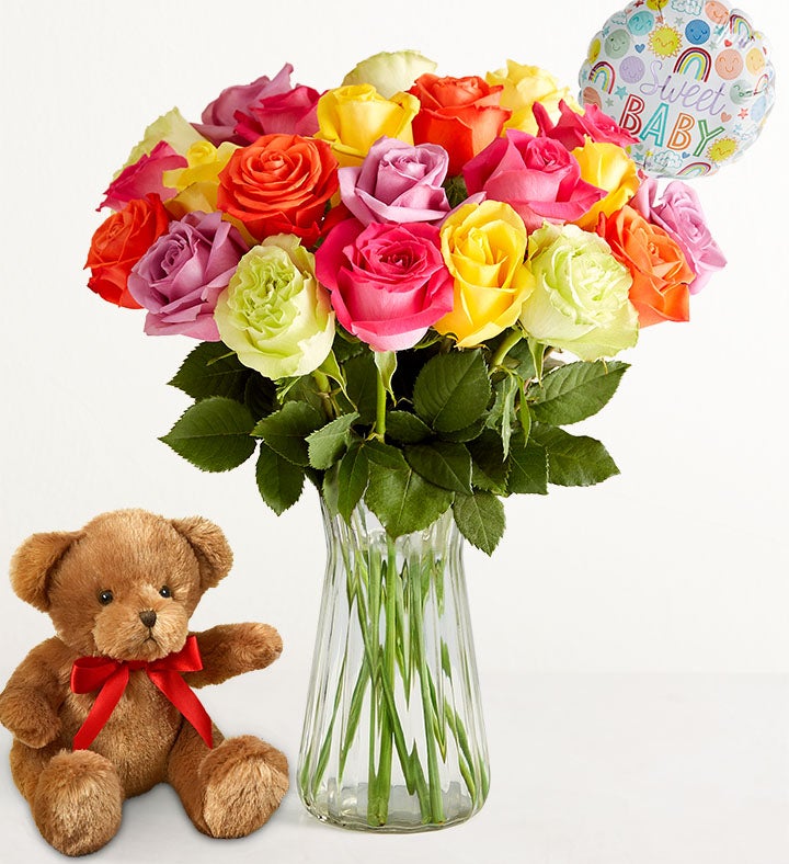 New Baby Celebration Assorted Roses