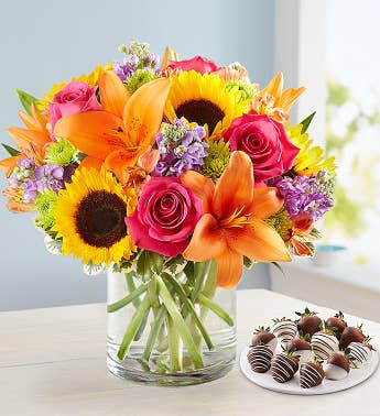 Floral Embrace with Strawberries