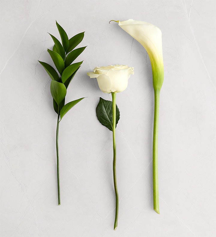 White Rose & Calla Lily Bouquet for Sympathy