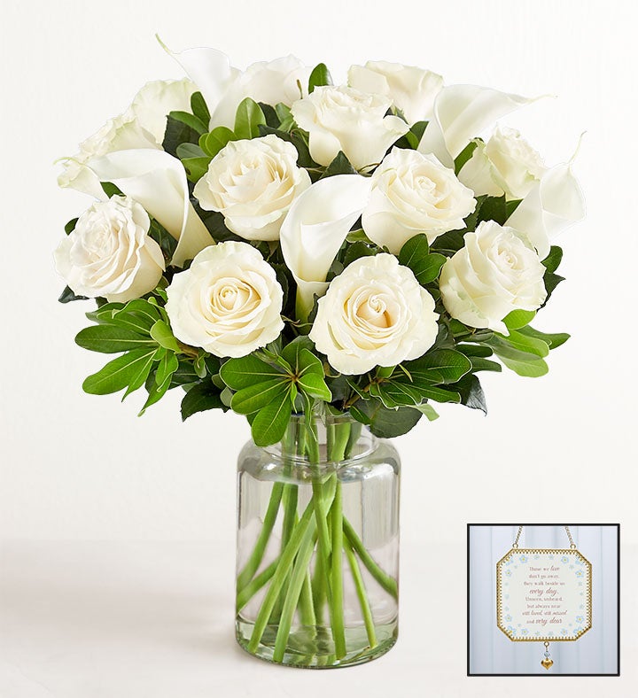 White Rose & Calla Lily Bouquet for Sympathy