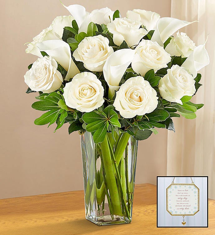 White Rose & Calla Lily Bouquet for Sympathy