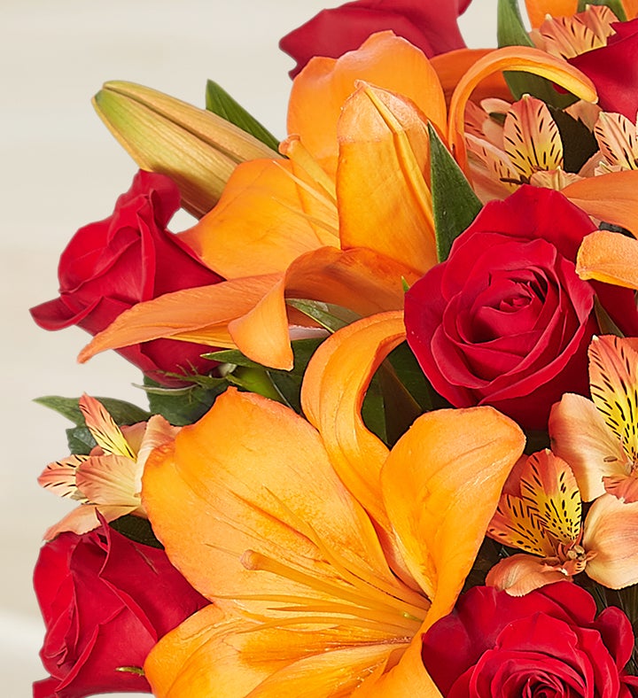 Elegant Autumn Rose & Lily + Free Vase