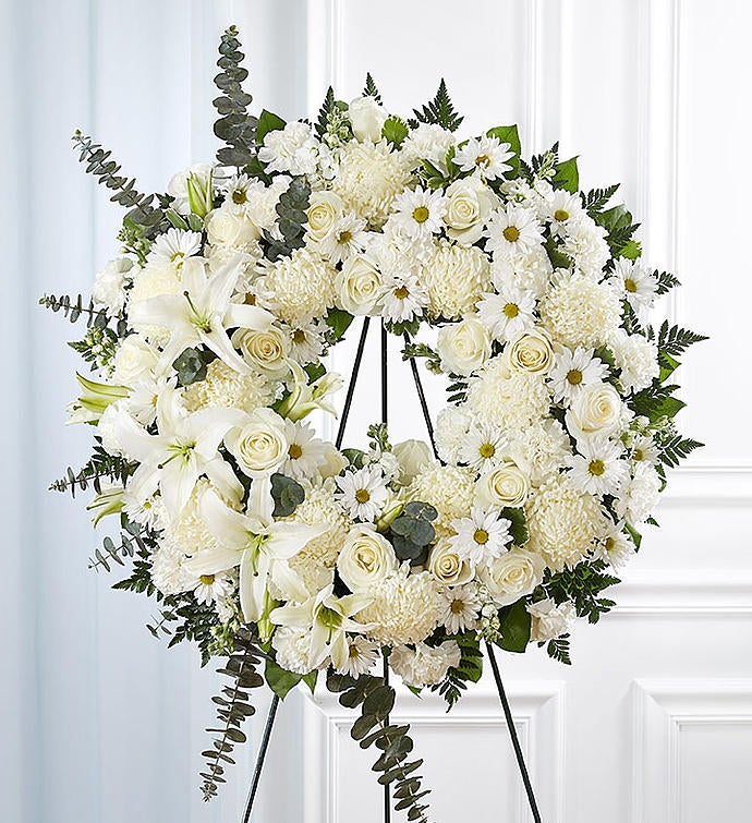 All White Funeral Wreath