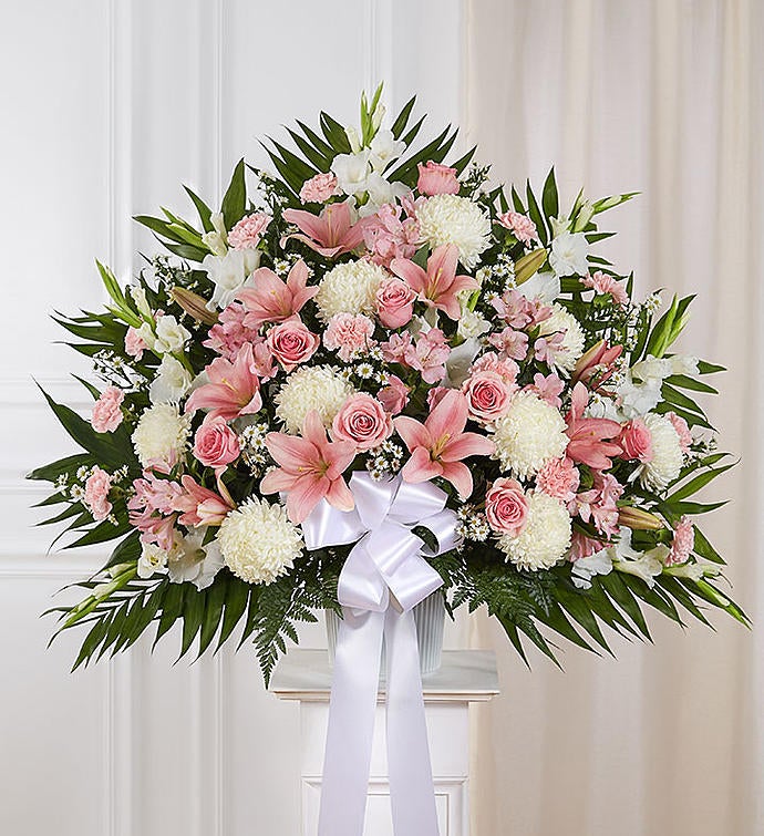 Heartfelt Sympathies™ Standing Basket- Pink & White