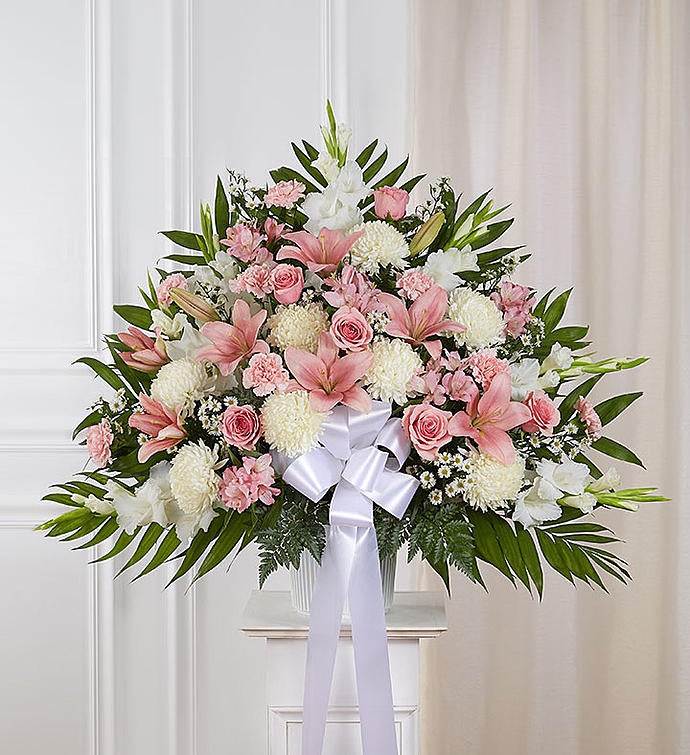 Heartfelt Sympathies™ Standing Basket  Pink &White