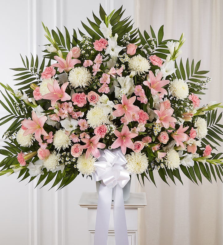 Heartfelt Sympathies™ Standing Basket- Pink & White
