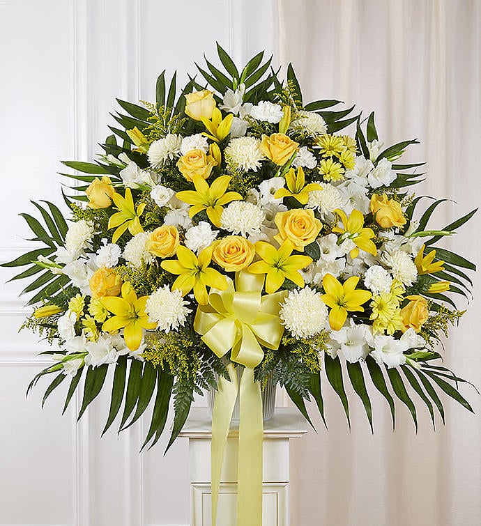 Heartfelt Sympathies™ Standing Basket- Yellow