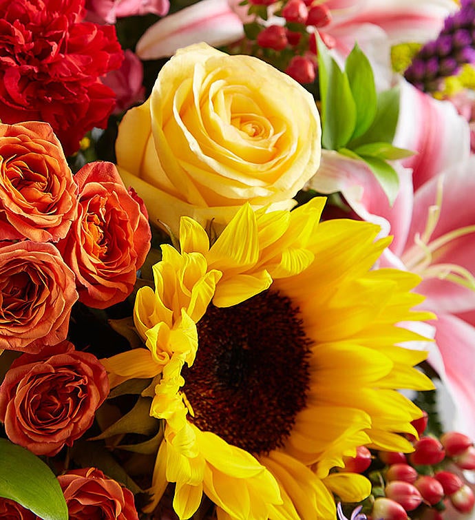 「Seeing Visions」 Multicolor Bright Sympathy Basket Arrangement | 1800Flowers