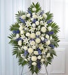 Blue & White Funeral Standing Spray