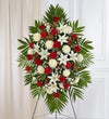 Red & White Sympathy Standing Spray
