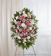 Pink & White Funeral Standing Spray