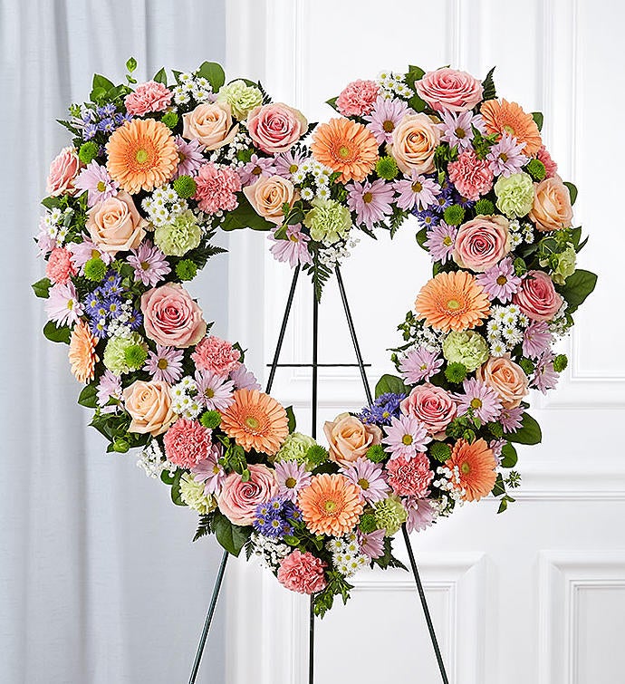 Always Remember™ Floral Heart Tribute- Pastel