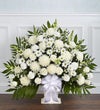 Heartfelt Tribute™ White Floor Basket Arrangement