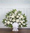 Heartfelt Tribute™ White Floor Basket Arrangement