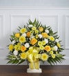 Heartfelt Tribute™ Yellow Floor Basket Arrangement