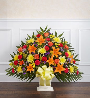 Heartfelt Tribute Floor Basket- Bright