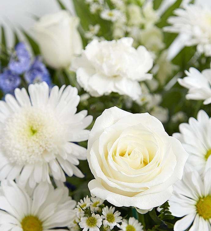 Heartfelt Tribute™ Blue & White Floor Basket Arrangement