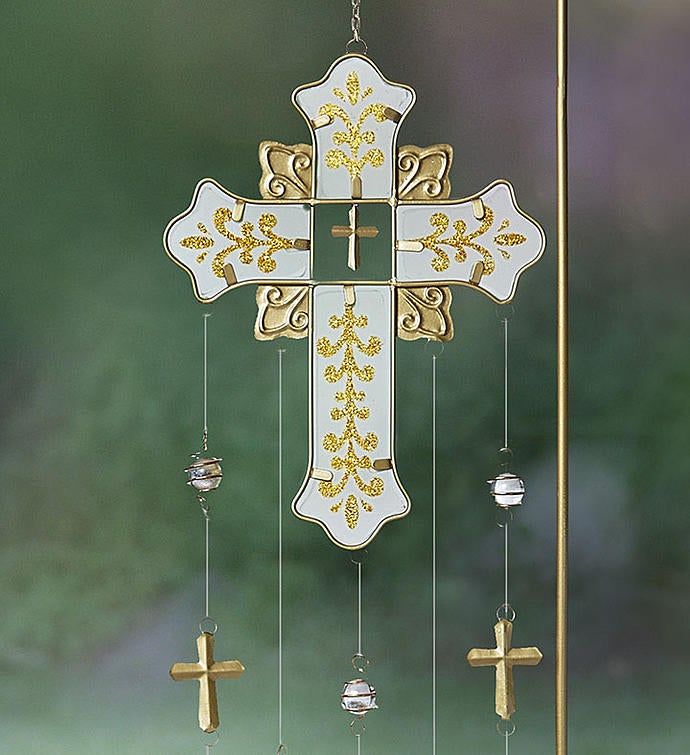 Graceful Glistening Cross Chime