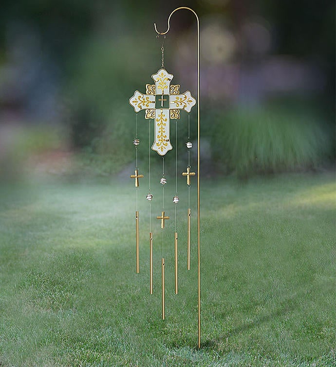 Graceful Glistening Cross Chime