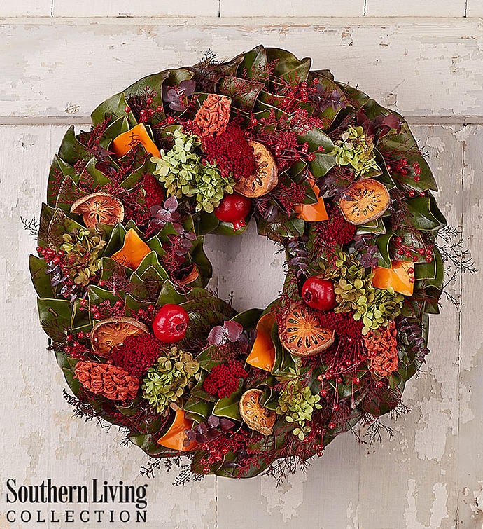 Preserved Magnolia Fall Wreath by Southern Living®