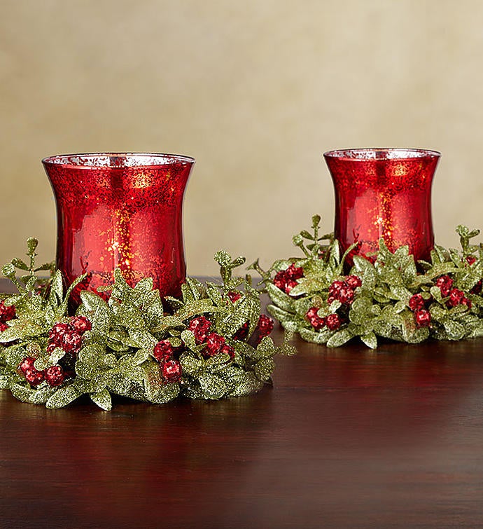 Kissing Krystals® Votive Holders and Wreath