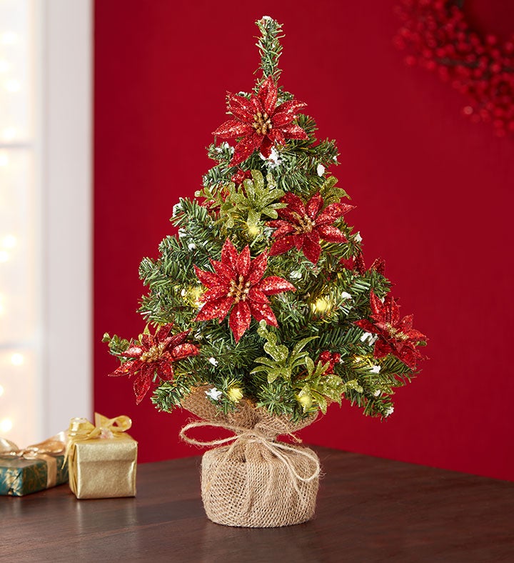 Kissing Krystals® Poinsettia Tree & Ornament