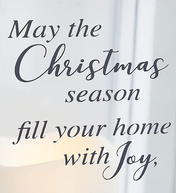 Joyful Love Christmas Lantern with LED Candle