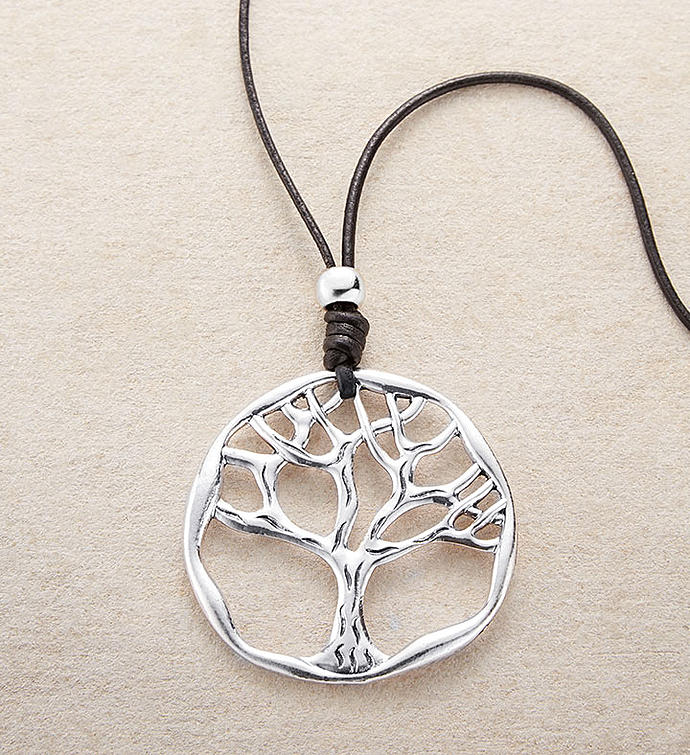 Silver Tree of Life Medallion Necklace by Bayberry Road