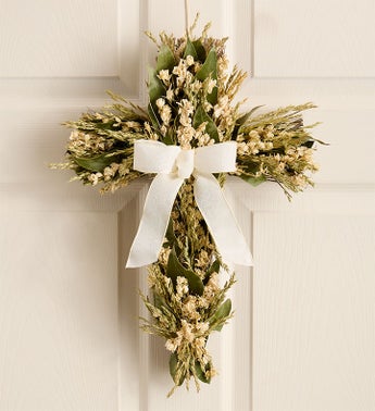 Preserved Cross Wreath for Sympathy